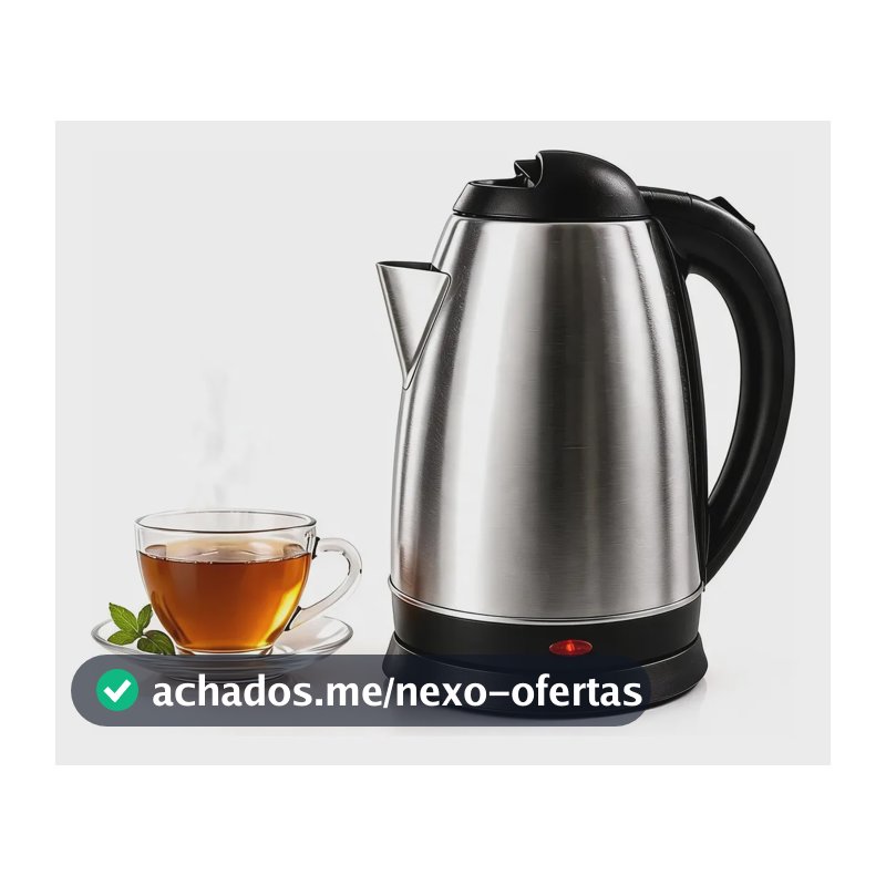 Chaleira Elétrica Inox 1,8l Ferve Água Rápido Café 220v Inox