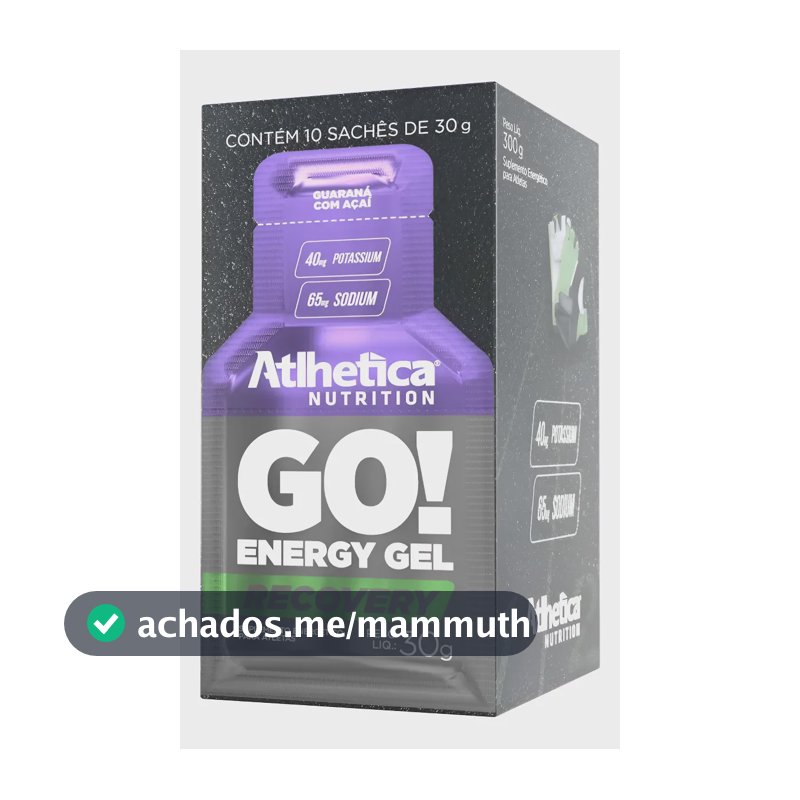 Go! Recovery Gel 10 Sachês De 30g Atlhetica Nutrition Sabor  Açaí Com Guaraná