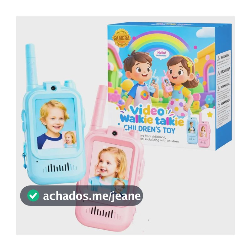 Kit 2 Rádio comunicador Walkie Talkie Infantil Chamada de vídeo Bateria Recarregável