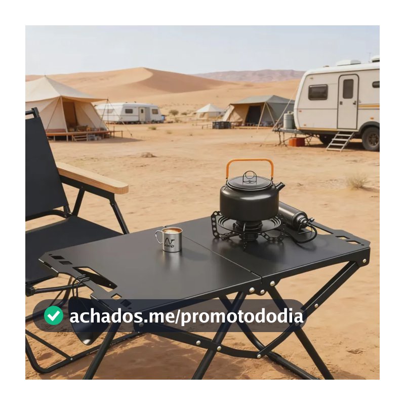 Mesa Dobrável Retrátil Tática de Aço para Camping e Pesca