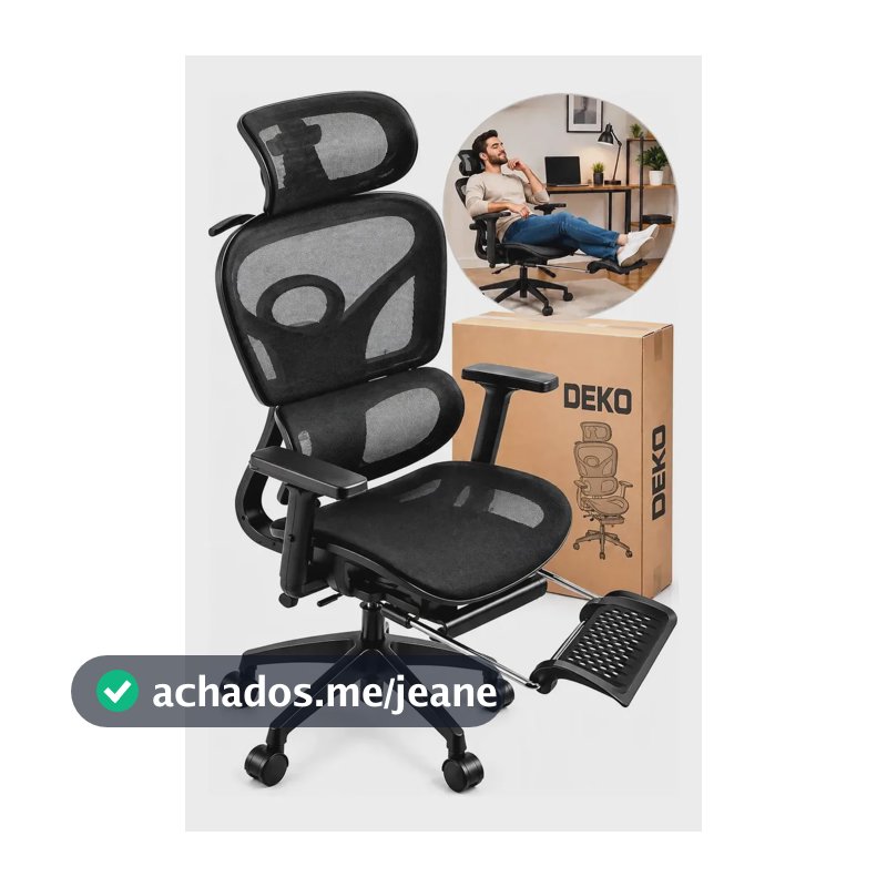 Cadeira Escritório Ergonômica Executiva Cosy T03 Cor Preta Preto Mesh