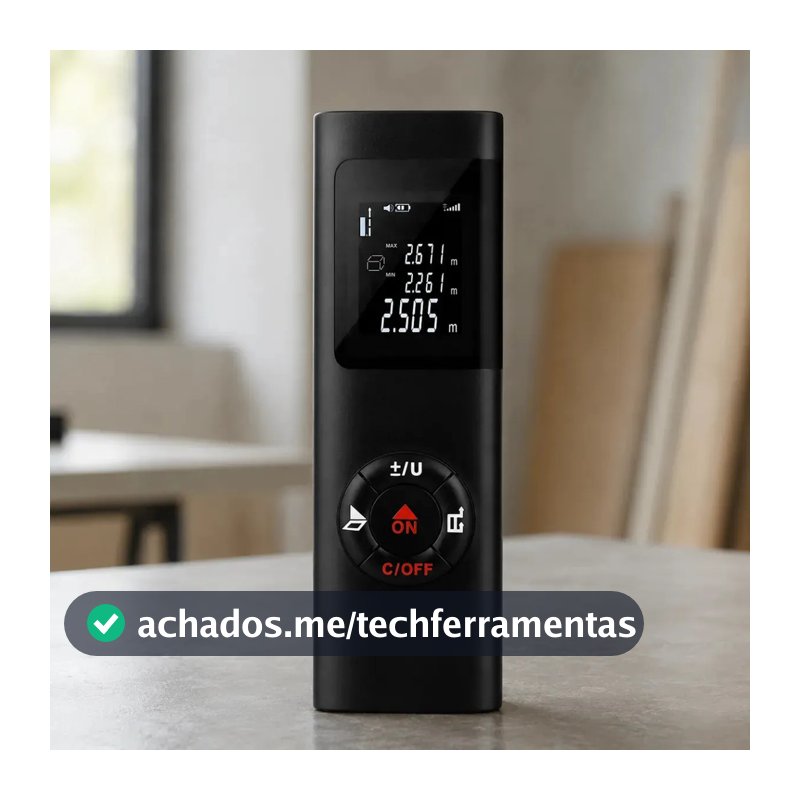 Trena Laser 40m Recarregável Com Cabo Usb Medidor Digital De Distância Área Volume Precisão ±2mm Fácil De Usar Para Obra Reforma Parede Cômodo Altura Mede Sozinho Sem Fita Eletric Teck