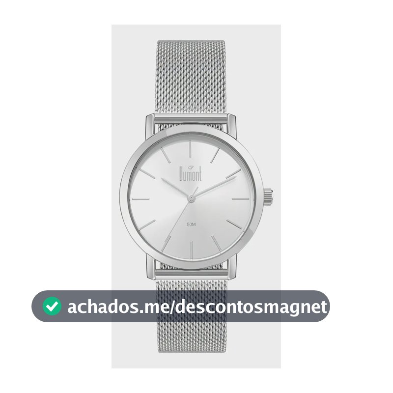 Relógio Dumont Traveller Masculino de Aço Prata Analógico