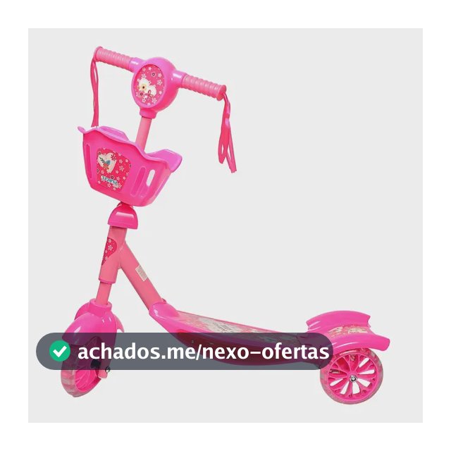 Patinete Infantil Musical Replay Kids Kiddy com 3 Rodas e Luz de Led Rosa