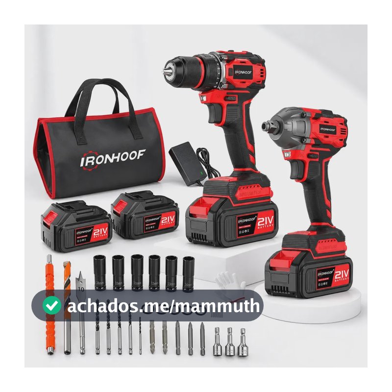 Kit 2 Chaves De Impacto Parafusadeira Furadeira 2 Bateria