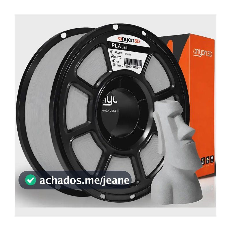 Filamento Pla Impressão 3d High Speed 1kg Onyon3d 1.75mm Ful Cinza