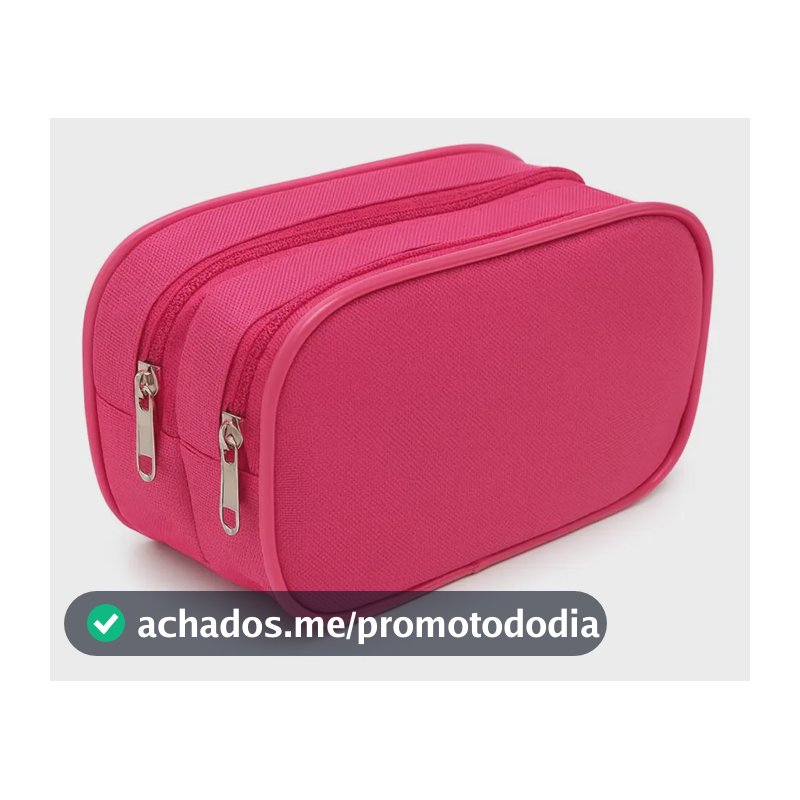 Estojo Escolar Duplo Liso Costura Com Vivo Reforçado Rosa Duplo Liso Vivo