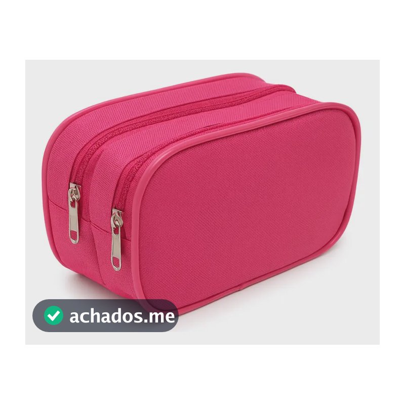 Estojo Escolar Duplo Liso Costura Com Vivo Reforçado Rosa Duplo Liso Vivo