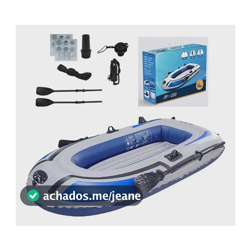 Bote Inflável Jr-200 Com Remos E Bomba Para Lazer