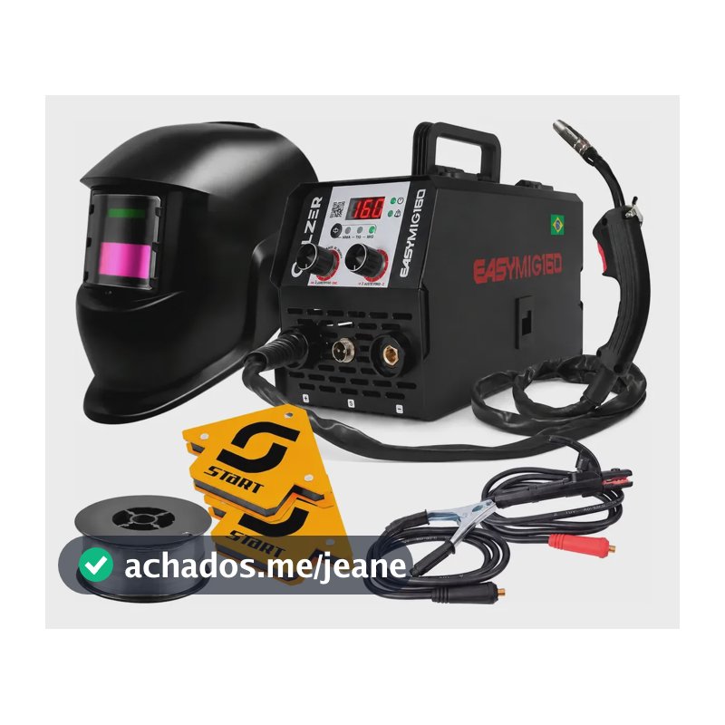 Máquina Inversora Solda 3 Em 1 Mig Tig Mma 220v + Acessórios Amarelo 220v