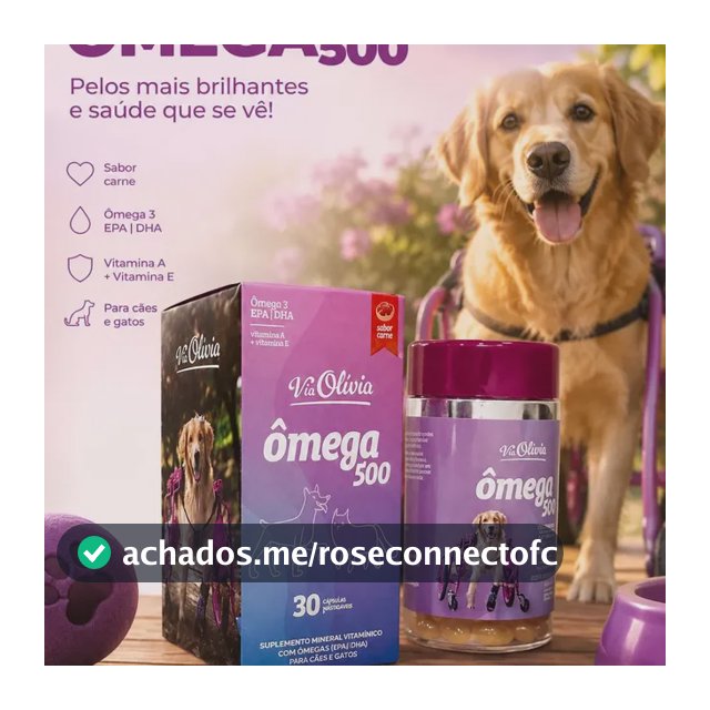 Ômega 500 Via Olívia 30 Cápsulas Para Cães E Gatos