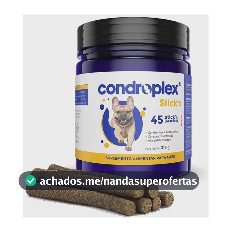 Suplemento Alimentar Condroplex Sticks Avert - 45 Unidades 315g