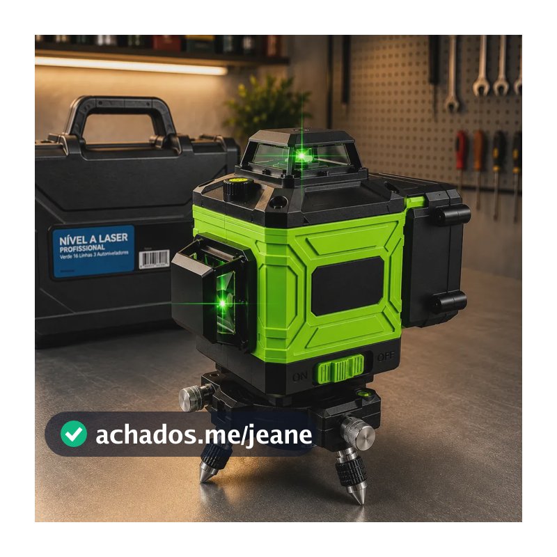 Nível Laser 12 Linhas Verde 30m Recarregável C/ Controle Pro