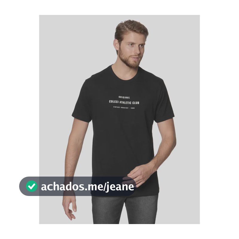 Camiseta Colcci Masculino 350112372 Preto Logo M Estampa Localizada