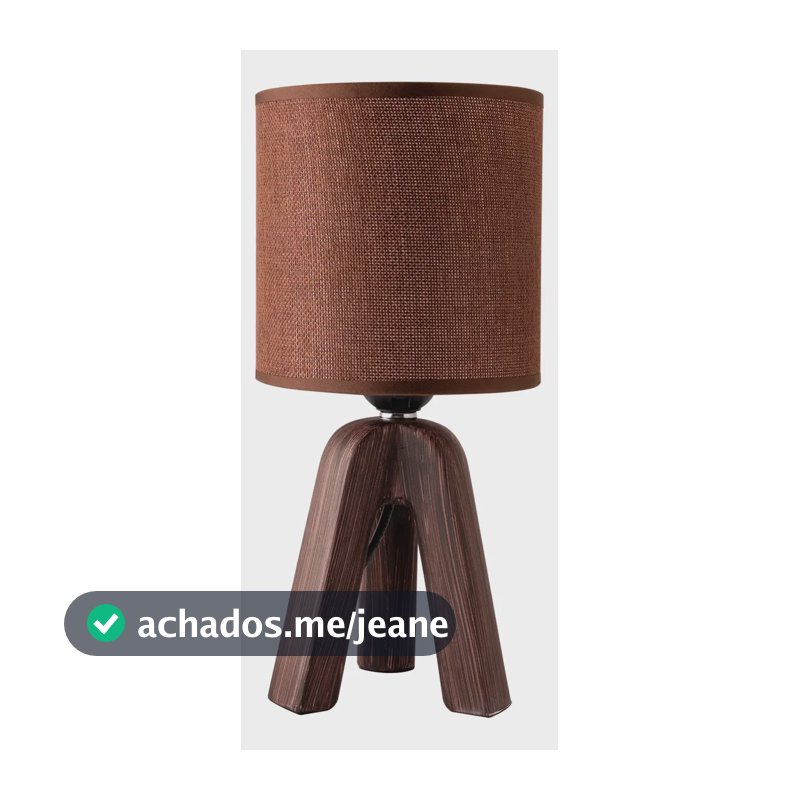 Abajur Luminaria Mesa Marrom Moderno Cerâmica 27,5cm Bivolt Marrom-escuro 127/220v