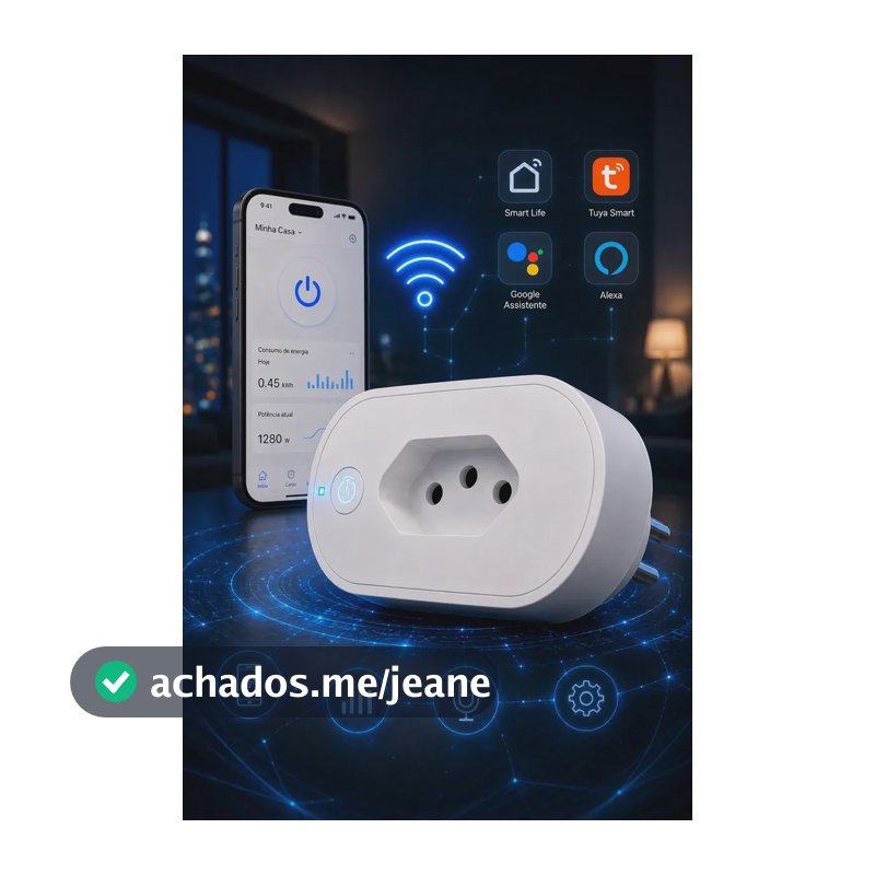 Tomada Inteligente Wi-Fi 16A Bivolt Qonex Automação Smart Plug Interruptor com Monitor de Consumo Compatível Alexa e Google Home
