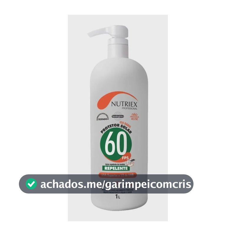 Protetor Solar Fps 60 Com Ação Repelente 1 Litro Nutriex