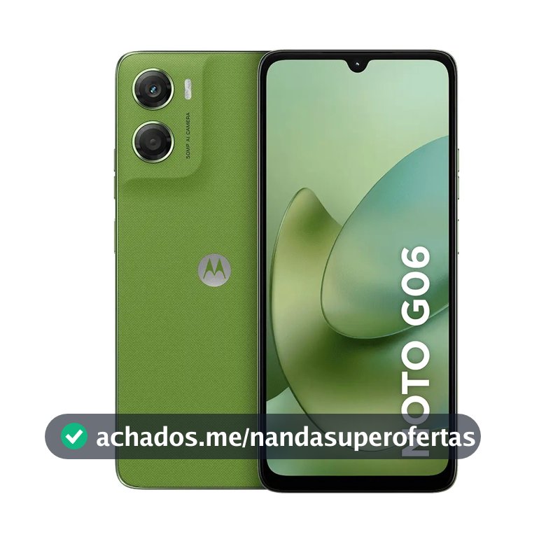 Smartphone Motorola Moto G06 - 256gb 4gb Ram + 8gb Ram Boost e Camera 50mp Com Ai Bateria De 5200 Mah Tela 6.9 - Verde