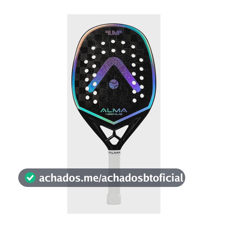 Raquete Beach Tennis Pump 18k Preta E Prata Alma Genius