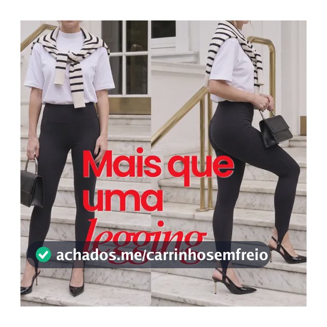 Calça Legging Cós Alto Feminina Modela Pezinho Suplex Bolsos