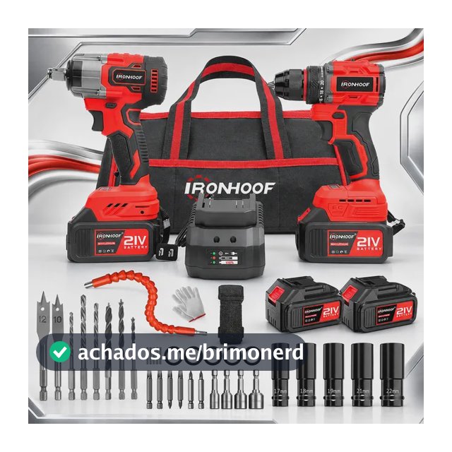 Kit Furadeira E Parafusadeira Chave De Impacto Brushless