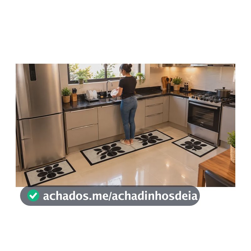 Jogo De Tapete Floral Para Cozinha 3 Peças Multicores 4 M 45 Cm Multicolorido