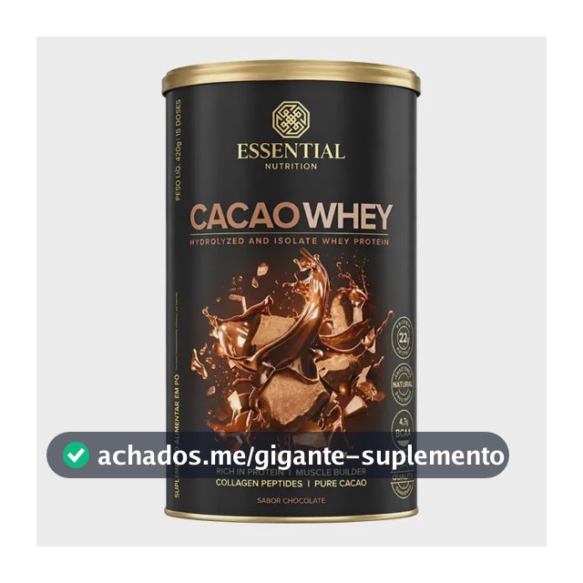 Cacao Whey 420g Essential Nutrition Whey Protein Isolado Cacao Whey 420g
