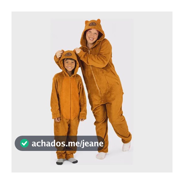 Pijama Capivara Kigurumi Peludinho Com Ziper