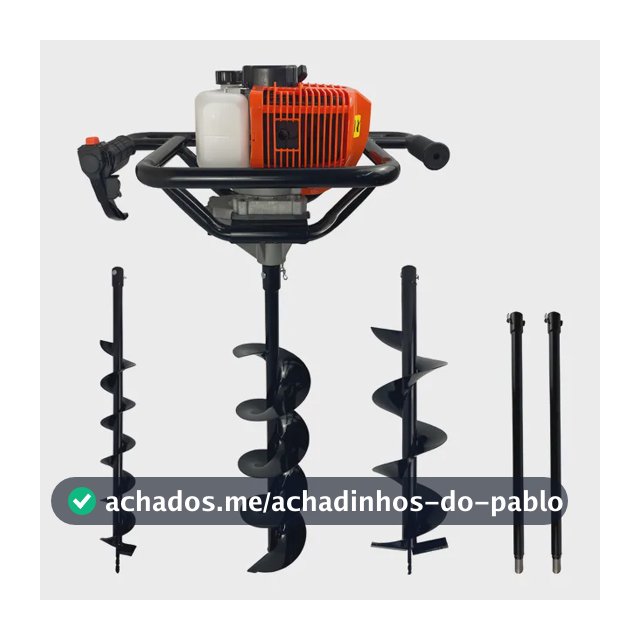 Perfurador Solo Trado Gasolina com 3 Brocas Extensão 1,20m Carbon Fak Laranja