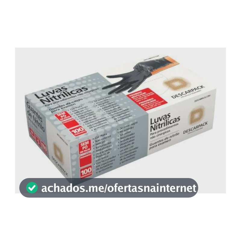 Luva Nitrílica Preta Descarpack 100un - M