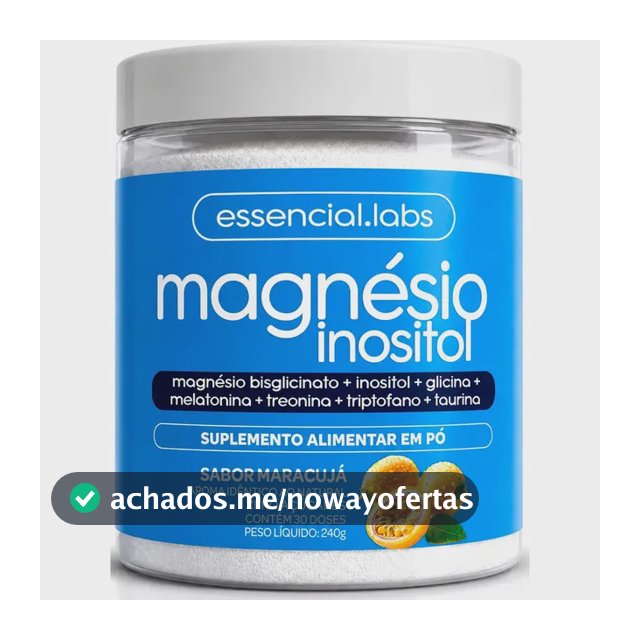 MAGNÉSIO INOSITOL - Fórmula Exclusiva com Magnésio Bisglicinato, Inositol, Glicina, Melatonina, Treonato, Triptofano e Taurina - 240g