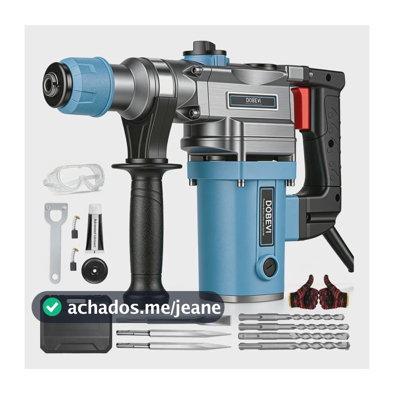 Martelete Rompedor Furadeira 2200w Sds Plus C/maleta Dobevi Azul-aço 220v 60hz