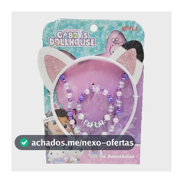 Kit De Acéssorios Pulseira,tiara E Cordão Gabby's Dollhouse