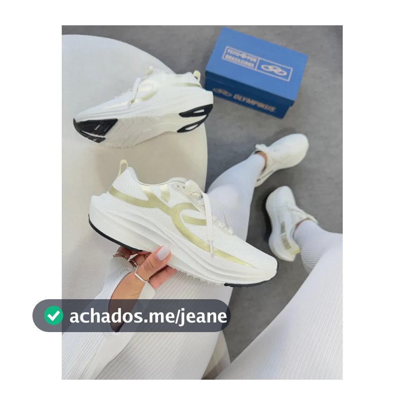 Tênis Olympikus Corre Feminino Trail Running Envio Full Off White / Dourado 35 Br