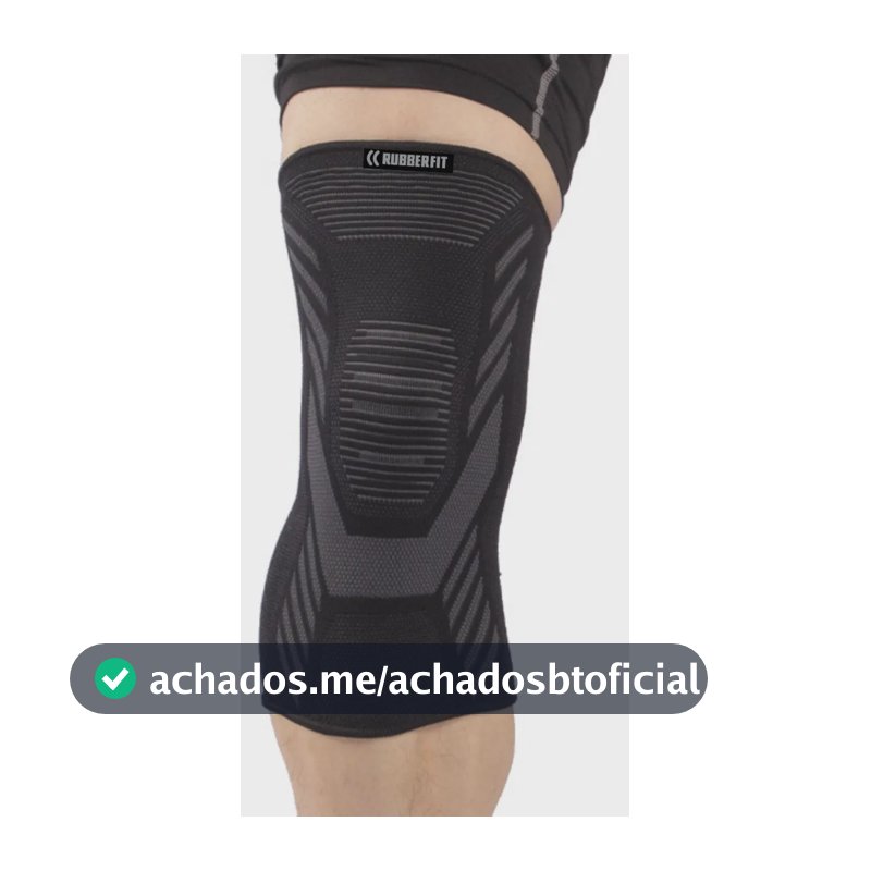 Joelheira De Compressão Elástica Cross Corrida Fit Premium Cor Preto Tamanho M