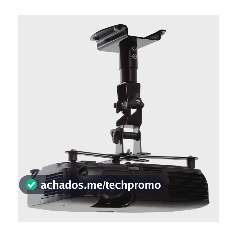 Suporte Para Projetor De Teto Parede Fixo Inclinável 15 Graus Giratório 360 Graus Suporta Até 10kg Feito Em Aço Carbono Pintura Eletrostática Brasforma Sbrp756 Preto Engate Rápido Com Kit De Parafusos