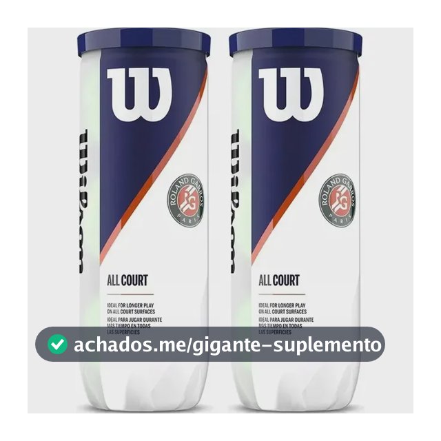 Kit 2 tubos de 3 bolas Wilson Roland Garros Tennis Ball