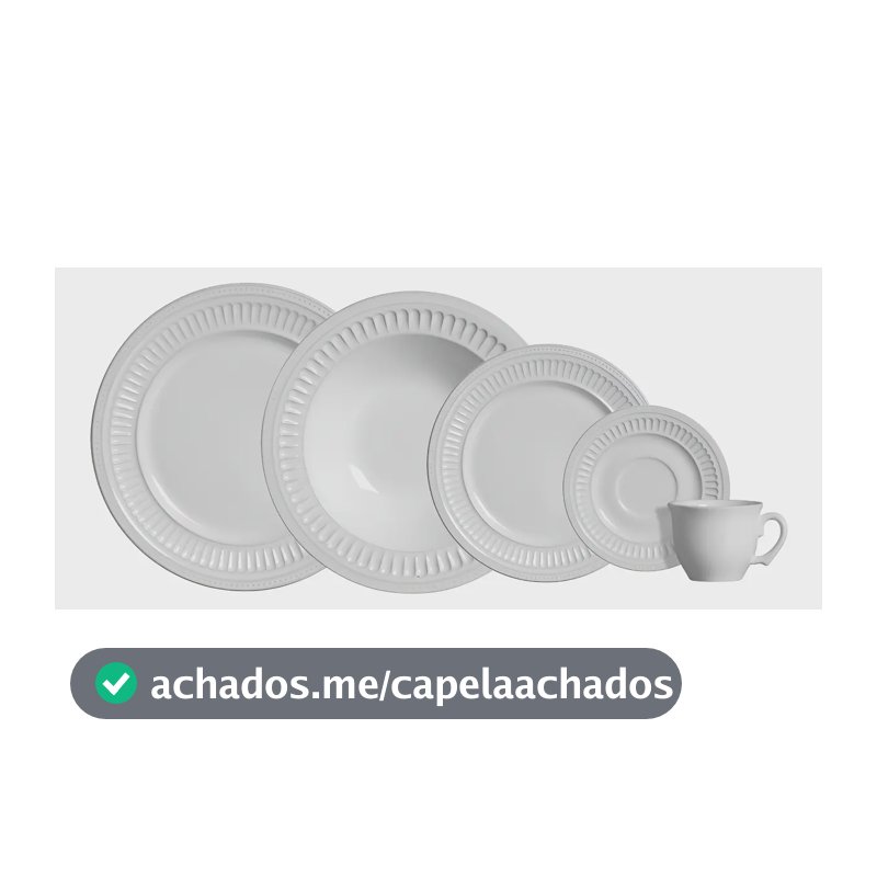 Aparelho de Jantar 20 peças Branco Poppy de Cerâmica - Scalla Cerâmica