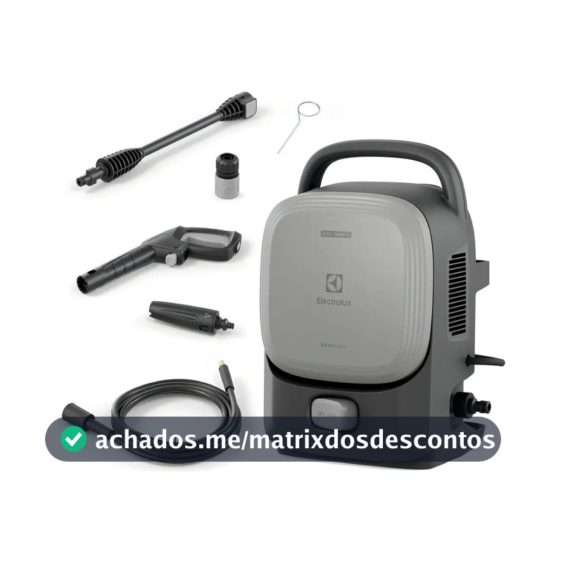 Lavadora De Alta Pressão Electrolux 1600psi 1400w De Potência Com Engate Rápido Easywash Lava Jato Lava Car Qws1600 Cinza