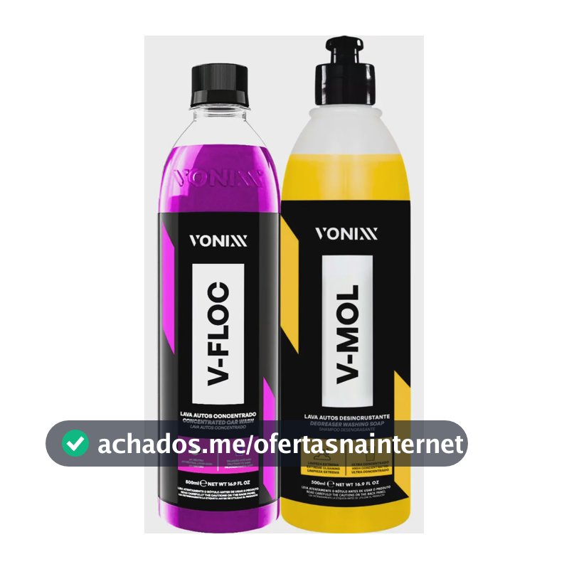 Kit Shampoo Automotivo Neutro Concentrado Vonixx V-Floc V-Mol 500ml