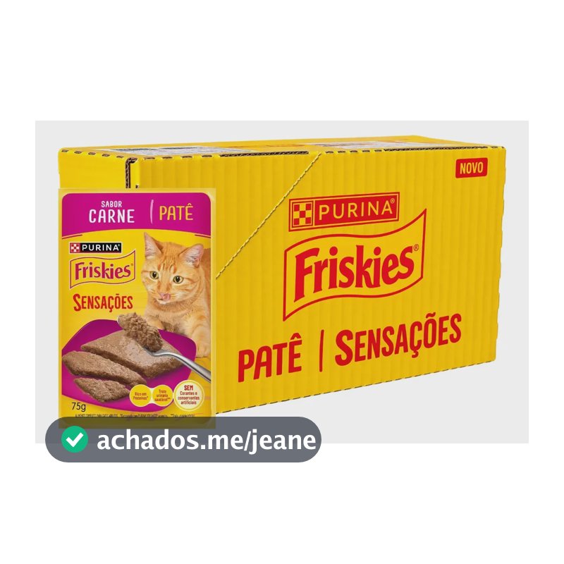 Patê para Gatos Adultos Carne Friskies 75g - 15 unidades