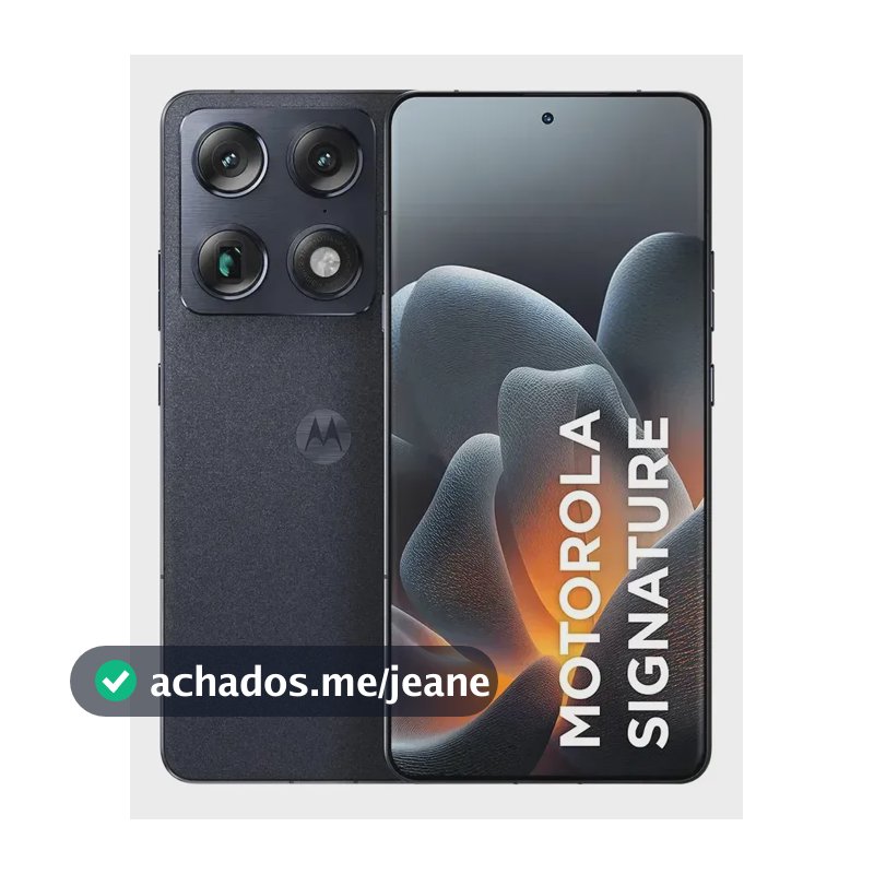 Smartphone Motorola Signature 5G - 512GB 12gb Ram + 12gb Ram Boost, 3 cameras 50MP Sony Lytia e Zoom 100x, Tela 1.5K extreme Amoled 165hz - Preto