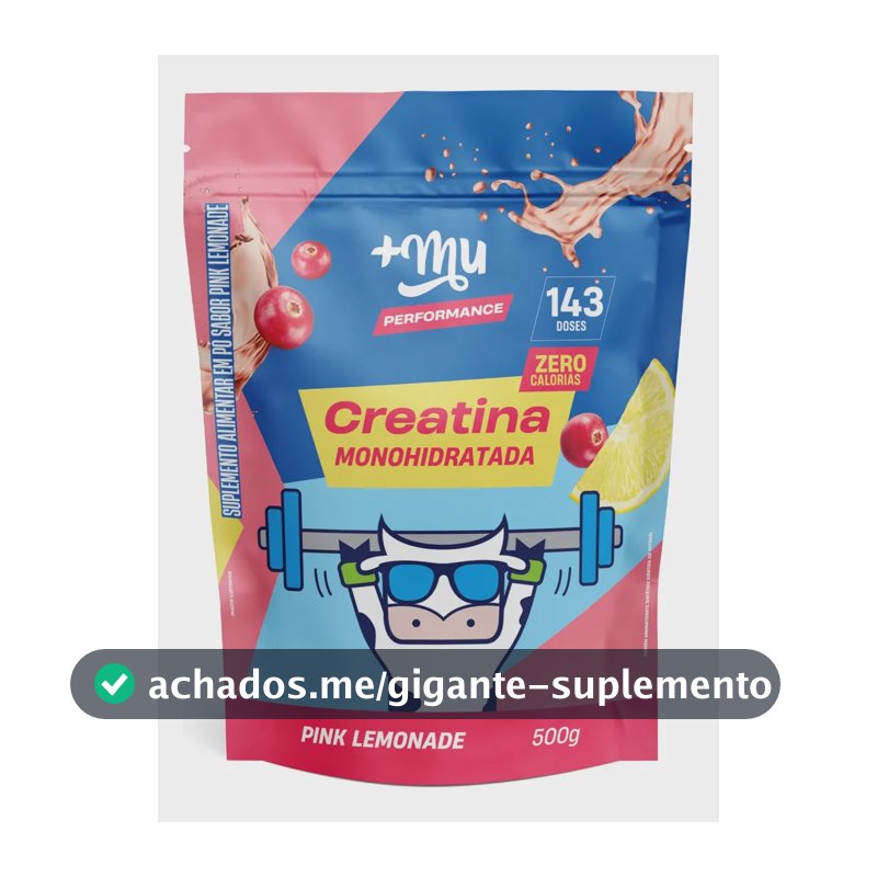 Creatina +Mu em pó sabor Limonada rosa x 500g