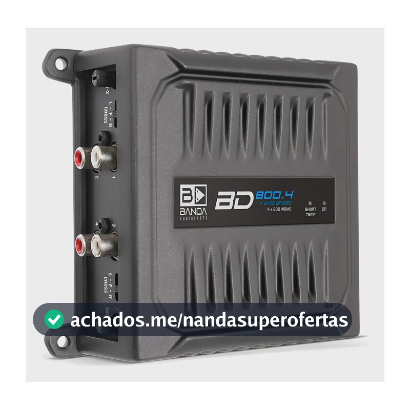 Módulo Banda BD800w Amplificador 800.4 4 Canais 2 Ohms Cor Preto