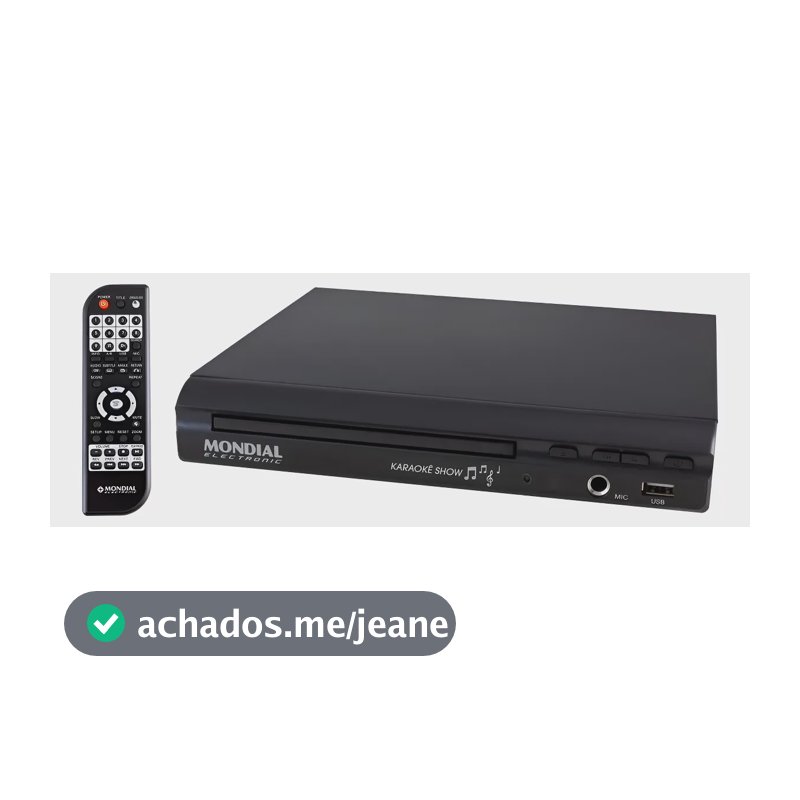 Aparelho De Karaokê Dvd Player Mondial D-20 Preto Bivolt