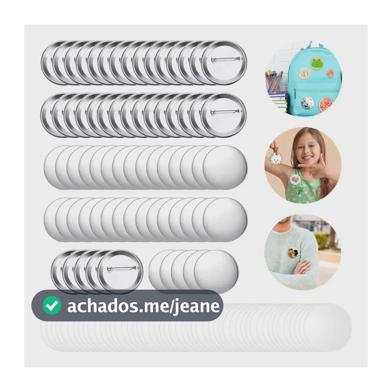 56mm Pins E Bottons 100 Kits Para Mecolour Máquina De Button Prateado