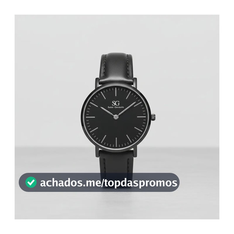 Relógio Masculino Saint Germain Murray Full Black de Couro Sintético Preto