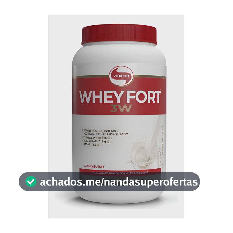 Whey Fort 3w Neutro 900g Vitafor Neutro
