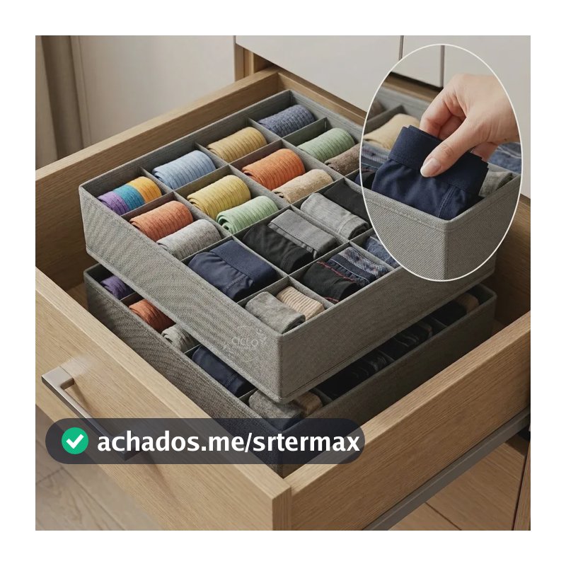 Kit 2 Organizador Colmeia De Roupas Gaveta Guarda Roupa 24 Divisórias Ciclo Alternativa Cor Cinza