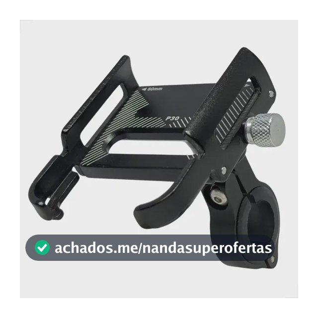 Suporte Celular Aluminio Moto Bike Guidão Giratório P30 Preto